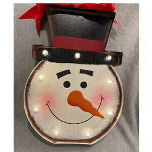 Tin Light-Up Snowman